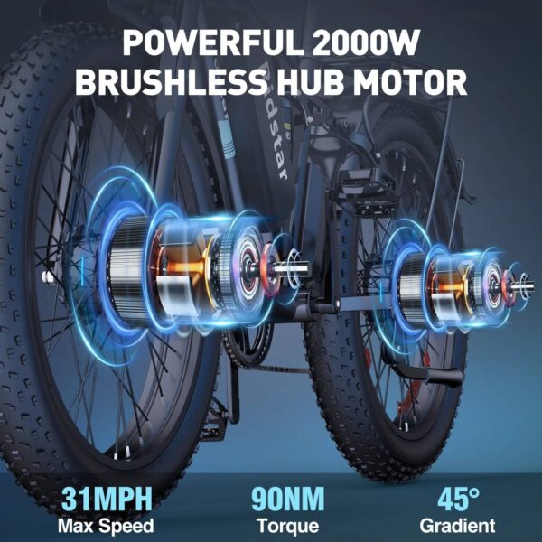 Electric bike Ridstar E26PRO 2000W (Dual 1000W) 48V 23Ah battery – Image 3