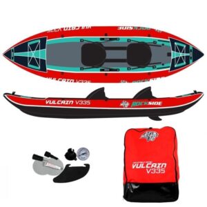 Kayak gonflable 2 places ROCKSIDE Vulcain - Rouge - Adulte - Canoë-kayak