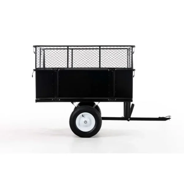 Remorque pour Tracteur A Gazon I Tête D'Atellage Universelle avec 30 cm D'Extension Noir – Image 2